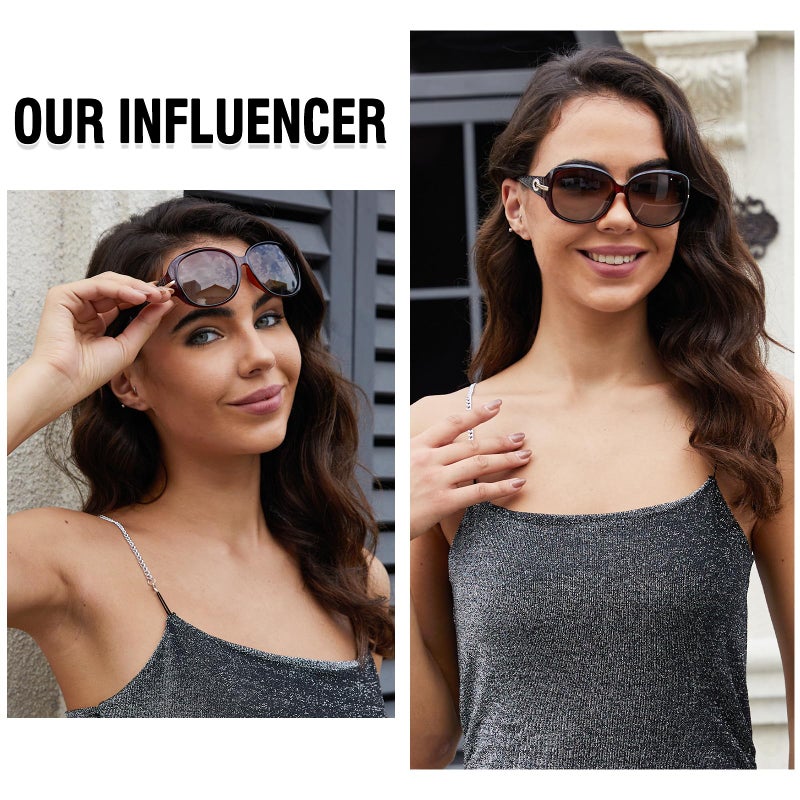 DUCO Classic Sunglasses for Women Jackie O Sun Glasses Wide Shades Designer Style 100% UV Protection 6214 - Image 3